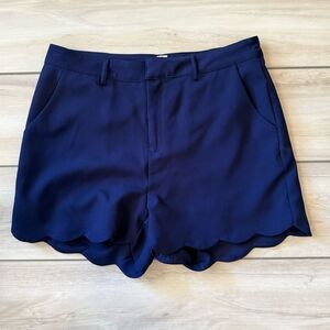 Loveriche Scallop Hem Shorts Navy Large EUC